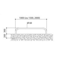 21535 - Arceau de bordure en acier galvanisé ou peint - Ø60 mm - Longueur 1000 à 2000 mm - Hauteur 500 mm_2