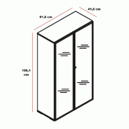 Armoire à portes vitrées Mito - MDD - Sycomore foncé_2