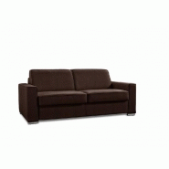 Canapé convertible express PREMIUM 120 cm - Sommier à lattes RENATONISI - Matelas BULTEX - Microfibre marron_2