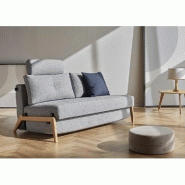 Canapé design convertible Innovation Living - Cubed 02 Wood - Ouverture express Twist Granite - Lit 200x160 cm_2