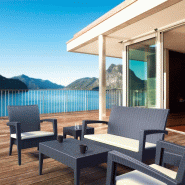 Salon de jardin empilable Miami - GRIS FONCE_2