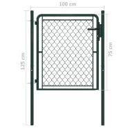 Vidaxl portillon acier 100 x 75 cm vert 144402_2