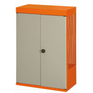 Armoire d'atelier 2 portes à roulettes - orange - 1605 mm x 450 mm x 625 mm - 1495CD60W_2