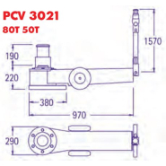Cric hydropneumatique classique, 2 pistons 80t/50t - pasquin - pcv 3021_2