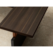 Bureau de direction intemporel et élégant - BOLD58 avec plateau épais et support en verre_2