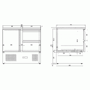 Table réfrigérée 1 porte/2 tiroirs l900 7950.0108 COMBISTEEL_2