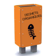 Corbeille de tri sélectif de 27.6 L avec seau amovible - Corps en polyéthylène et pied en acier galvanisé_2