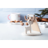 Support pour téléphone en bois de bouleau - Forme de renne - Couleur naturelle - Poids 22,33 g_2