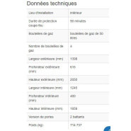 165308W - Armoire coupe-feu G90.14 pour 4 bouteilles de gaz de 50L - Norme EN 14470-2_2