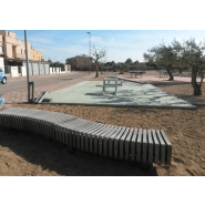 Banc public Vertèbre Curvo UM323 - système modulaire en plastique recyclé_2