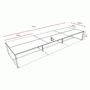 Bureau bench 6 personnes X5 - Officity. - Blanc, Wenge, 480_2