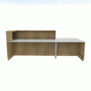 Bureau d'accueil mixte avec PMR Delta Plus - Mobel Linea - Gauche, 262, Chêne veiné_3