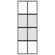 Vidaxl porte coulissante noir 76x205 cm verre trempé aluminium 155222_2