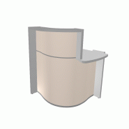 Banque d'accueil compacte WAVE avec accès PMR - MDD - Droite, Beige mat_3