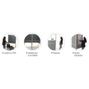 Isoloir aluminium pliant et léger - Profils anti-chocs - Rideaux M1 - Dimensions compactes_2