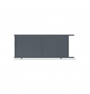 Portail coulissant aluminium Paris - design chic - gris anthracite RAL 7016_2