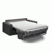 Canapé convertible 2-3 places Allure - Matelas memory 20 cm - Sommier à lattes 120x197 cm - Cuir vachette graphite_2
