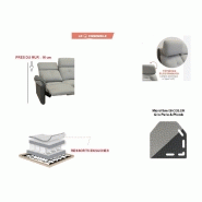 Canapé relax 2 places électrique GELLIN - Microfibre bi-color gris perle et plomb - Têtières électriques synchronisées_2