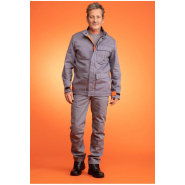 Pantalon retardateur de flammes et antistatique CAP 2 - Réf. 605*CPA - Gris acier - Renforts genoux et poches multiples_2