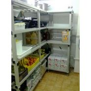 Rayonnage en L en plastique pour denrées alimentaires