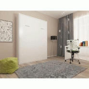 Armoire lit escamotable SMART-V2 blanc mat - couchage 160x200 cm - structure en mélaminé - fabrication européenne_2