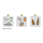 Corbeille GUYENNE pour tri sélectif 40 litres - Ligne PROVINCE - assemblage modulable et couvercles colorés_2