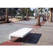 Banc public ELA MINI UM371L2 - siège en béton armé hydrofuge - structure en acier inoxydable_2