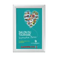 Cadre aluminium mural Visu-Clic® A4 - Fixation murale - Réf : 2142242_2