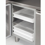 Table de préparation pizza 2 portes 60/40 + plan de travail en granit + vitrine | L2g - PZ2600TN-VRX380_2
