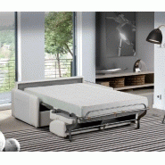 Canapé convertible express Bali 120cm - Lattes Renatonisi - Matelas Bultex polyuréthane - Blanc cassé - 3 places_2
