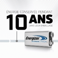 Pile lithium ENERGIZER Ultimate - 9V, 1.5V - Préchargée pour appareils à forte consommation d'énergie_2
