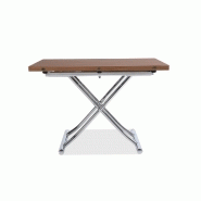 Table basse réglable en hauteur de 25 cm à 75 cm avec structure aluminium