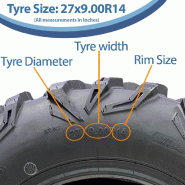 27x9.00R14 (225/70R14) Pneus VTT 6 plis P0358 OBOR Cypress Road Legal (Lot de 3)_2