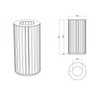 La corbeille Woody - poubelle publique - The Italian Lab - D. 450 mm, H. 900 mm, capacité 100 L, poids 22.9 kg_2