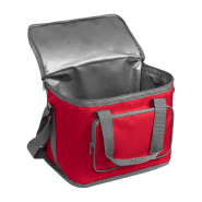 Sac isotherme zippé - bandoulière réglable et poche frontale - polyester 600D - rouge_2