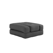 Fauteuil futon convertible Cube Chair - gris foncé - design et modulable avec matelas 90x190 cm_2
