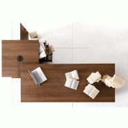 Bureau Exécutif design italien et meuble de service 2 caissons 3 tiroirs - 2 modules ouverts So Terra_2