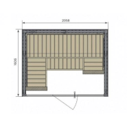 Cabine de sauna HARVIA 205 x 160 x 202 cm - 2 à 3 personnes - Poêle à sauna fourni - Fabriqué en Finlande_2