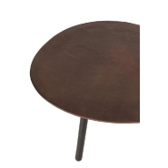 Table de salon MISTE - aluminium marron - plateau laqué goutte - piétement bois massif - 89x53x32 cm_2