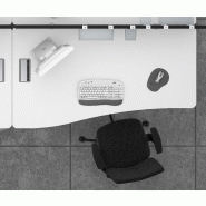 Bureau vague Sigma - Mobel Linea - Blanc 9010, 140, Acacia clair, Droite_2