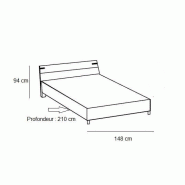 Lit style industriel Vernon 140 x 200 cm - chêne poutre et graphite - design élégant et robuste_2