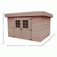 Abri toit plat 9m² + Terrasse couverte latérale 9m² Gardy Shelter