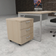 Caisson à roulettes 3 tiroirs uni - MOBEL LINEA - Acacia clair_2