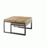 Table basse gigognes LUCON - Chêne massif FSC - Pieds en acier noir epoxy - Design contemporain_2