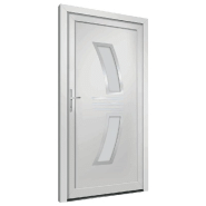 Vidaxl porte d'entrée blanc 98x200 cm pvc 3187922_2