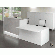 Banque d'accueil Z2 blanche avec accès handicapés - Officity - Droite, Blanc, 306, Béton_2