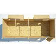 Chalet de Noël pliable en bois massif Gardy Shelter - 660x237 cm - 15,51m² - Réf 3788 - Epicéa massif, parois 20mm_3