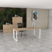 Bureau droit individuel Star - Mobel Linea - Blanc 9010, 140, Chêne moyen , Non_0