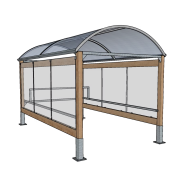 Abri pour chariot à toiture en voute - Profondeur 4000mm x l2330mm x h2600mm - TRADI - Le temple du mobilier_2