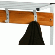 Banc vestiaire simple face avec 6 patères - H 190 x L 160 x P 40 cm - Réf 234_2